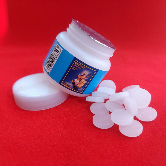 Saraswati Kapur Tablets 50 GM – Aromatic Camphor for Worship – Malawala