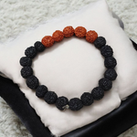 5 Mukhi Rudraksha Bracelet – Black & Brown Mix Beads, Lab Certified for Protection, Clarity & Spiritual Growth by MalaWala