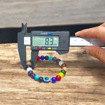 7 Chakra with Mix Agate Evil Eye Bracelet – 8mm – For Unisex Wear - Malawala