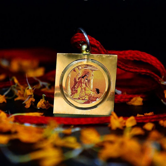 Baglamukhi Locket with Gold Chain - Divine Baglamukhi Pendant for Protection & Victory over Enemies - Malawala