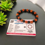 Black & Brown Rudraksha Bracelet - Natural 5 Mukhi Rudraksha for Protection & Spiritual Growth with Lab Certificate - Malawala