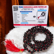 Black Gunja Mala - Natural Kali Gunja / Ratti Mala with Lab Certificate - Malawala