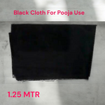 Black cotton pooja cloth (1.25 meter) neatly folded, ideal for spiritual rituals and deity worship