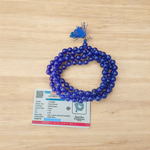 Blue Hakik Mala 8MM - Natural Blue Agate for Calmness & Communication with Lab Certificate - Malawala