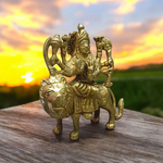 Brass Durga Mata Murti | Sherawali Mata Brass Statue | Mata Rani on Lion | Malawala