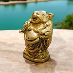 Brass Laughing Buddha | Standing Idol For Good Luck | Malawala
