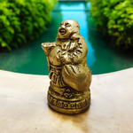Brass Laughing Buddha | Standing Idol For Good Luck | Malawala