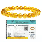 Citrine Bracelet – Diamond Cut Citrine Stone Bracelet for Men & Women | 8mm Beads – Lab Certified – Malawala