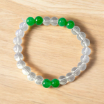 Clear Quartz & Aventurine Healing Bracelet 8MM Stretchable Lab Certified
