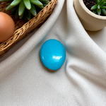 Close-up image of an Original Turquoise (Firoza) Stone with smooth polish and natural color patterns, ideal for healing and confidence