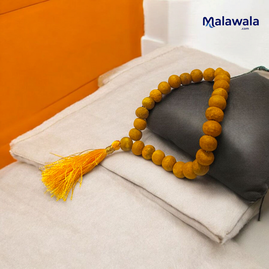Haldi Mala 27+1 Beads Pure Turmeric Mala Lab Certified | Malawala