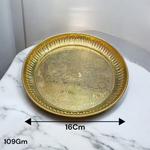 Brass Plate for Pooja | Best for Use in Temple, Jyot, Brass Idol and Other Religious Purpose | Pure Brass Heavy Thali Malawala
