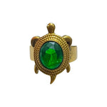 Kachua Panna Ring | Adjustable Kachua Ring for Men and Women | Panna Gemstone Ring in Ashtdhatu - Malawala