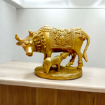 Kamdhenu Cow With Her Child Brass Murti | For Worship | Malawala |