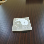 Lab-Certified Selenite Engraved Charging Plate Coaster for crystal cleansing, clarity, intuition, and meditation