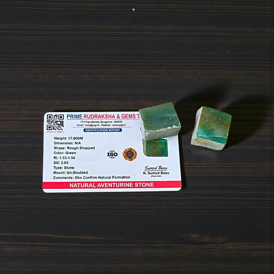 Lab-certified Natural Aventurine Stone Set of 2 – polished green crystals for heart chakra healing and positive energy by MALAWALA