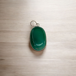 Lab Certified Green Agate (Hara Hakik) Pendant with adjustable black thread – natural healing gemstone for protection and spiritual use