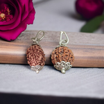 Lab certified pendant combining 3 Mukhi and 6 Mukhi Rudraksha beads set in metal caps, ideal for meditation and prayer rituals