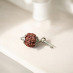 Lab certified pendant combining 3 Mukhi and 6 Mukhi Rudraksha beads set in metal caps, ideal for meditation and prayer rituals