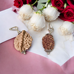 Lab certified pendant with 2 Mukhi and 3 Mukhi Rudraksha beads set in metal caps, symbolizing emotional balance and inner power