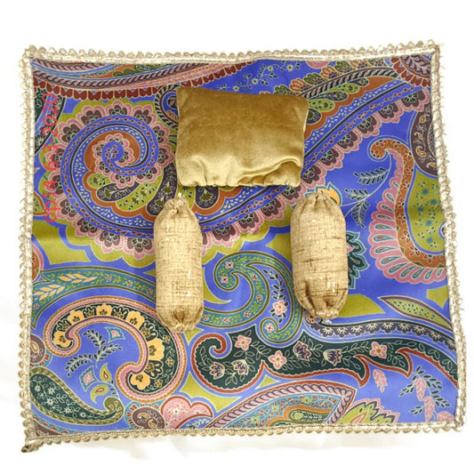 Laddu Gopal Premium Bedsheet With Pillow and Blanket | 12X12 inch King Size | Suitable for 0-6 No. Laddu Gopal Malawala