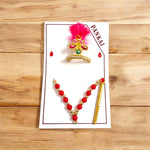 Laddu Gopal Shringaar Set | Mukut, Bangle, Mala, Earrings, Bansuri, Bindi | Malawala