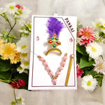 Laddu Gopal Shringaar Set | Mukut, Bangle, Mala, Earrings, Bansuri, Bindi | Malawala