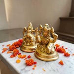Lakshmi Ganesh Brass Murti for wealth prosperity success home temple decor brass idol for puja vastu spiritual gift