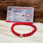 Lal Moonga Bracelet - Natural Red Coral for Mars Energy & Protection with Lab Certificate - Malawala