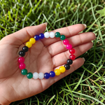 Mix agate bracelet 8mm stretchable lab certified natural healing crystal bracelet for protection and balance