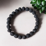 Natural Black Rudraksha Bracelet – 8mm Beads, Stretchable, Lab Certified for Spiritual Healing by MalaWala