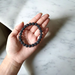 Natural Black Rudraksha Bracelet – 8mm Beads, Stretchable, Lab Certified for Spiritual Healing by MalaWala