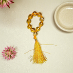 Natural Citrine (Sunhela) Finger Mala with 9+1 lab-certified golden beads, handcrafted for meditation, japa, and spiritual healing by MALAWALA