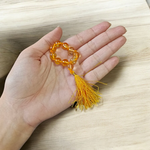 Natural Citrine (Sunhela) Finger Mala with 9+1 lab-certified golden beads, handcrafted for meditation, japa, and spiritual healing by MALAWALA