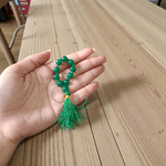 Natural Green Agate Finger Mala 9+1 Beads, Hara Hakik 8mm Beads, Lab Certified