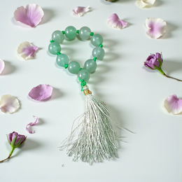 Natural Green Aventurine Finger Mala 9+1 beads (8mm) handcrafted Margaj Japa Mala for meditation, chakra healing, and mantra chanting by MALAWALA