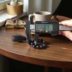 Natural Karungali (Ebony) Finger Mala with 9+1 handcrafted 8mm beads, ideal for meditation, chanting, healing, and puja practices