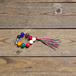 Natural Navratan Finger Mala 9+1 Beads, Handcrafted Multi-Stone 8mm Beads, Lab Certified