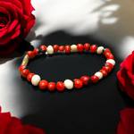 Natural Red And White Gunja Bracelet – Lab Certified - Malawala