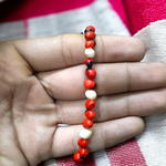 Natural Red And White Gunja Bracelet – Lab Certified - Malawala