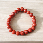 Natural Red Jasper Bracelet with 8mm beads, stretchable, lab-certified, ideal for meditation, healing, and protection