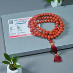 Natural Red Jasper Mala 108+1 beads & 27+1 beads with 8mm bead size, lab-certified, ideal for meditation, Japa, and Reiki healing