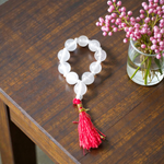 Natural Rock Crystal Finger Mala 9+1 Beads, Sphatik 8mm Beads, AAA Quality Lab Certified