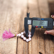 Natural Rose Quartz Finger Mala with 9+1 polished pink beads, handcrafted for meditation, emotional healing, and inner peace