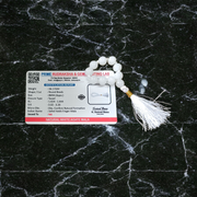 Natural White Agate (Safed Hakik) Finger Mala with 9+1 polished 8mm beads, ideal for meditation, chanting, healing, and puja rituals