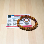 Natural White & Red Sandalwood Bracelet with 8mm round beads, stretchable design, handmade for meditation and spiritual use