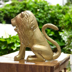 Pure Brass Lion Idol for Table & Temple | Malawala