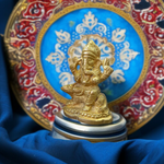 Pure brass Ganesh Ji idol with intricate design, ideal for home temple or office use