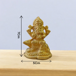 Pure brass Ganesh Ji idol with intricate design, ideal for home temple or office use