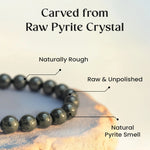 Raw Pyrite Bracelet - Natural Raw Pyrite for Abundance & Protection with Lab Certificate - Malawala